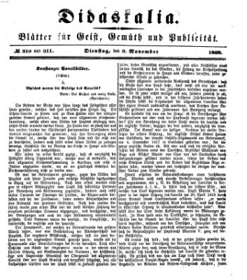 Didaskalia Dienstag 9. November 1869
