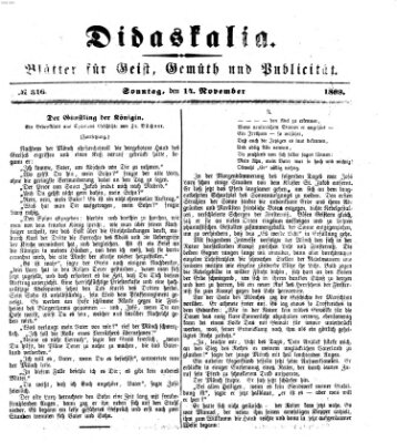Didaskalia Sonntag 14. November 1869