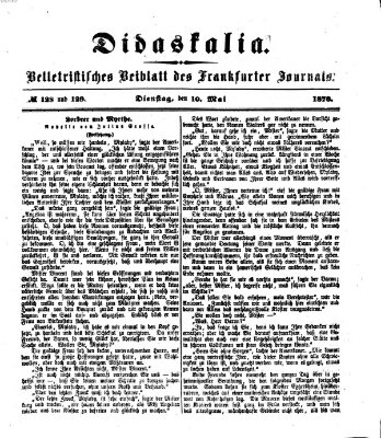Didaskalia Dienstag 10. Mai 1870