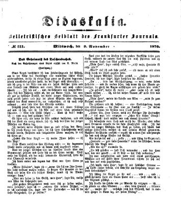 Didaskalia Mittwoch 9. November 1870