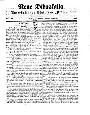 Neue Didaskalia (Pfälzer) Sonntag 12. September 1858