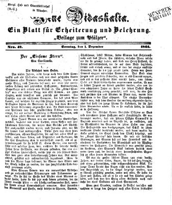 Neue Didaskalia (Pfälzer) Sonntag 1. Dezember 1861