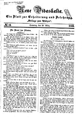 Neue Didaskalia (Pfälzer) Sonntag 29. März 1863