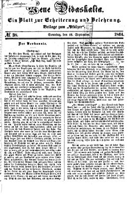 Neue Didaskalia (Pfälzer) Sonntag 18. September 1864