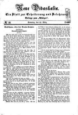 Neue Didaskalia (Pfälzer) Sonntag 25. März 1866