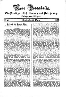 Neue Didaskalia (Pfälzer) Sonntag 14. Oktober 1866