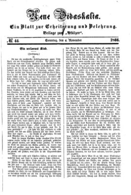 Neue Didaskalia (Pfälzer) Sonntag 4. November 1866