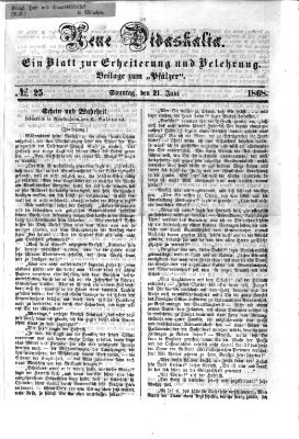 Neue Didaskalia (Pfälzer) Sonntag 21. Juni 1868