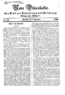 Neue Didaskalia (Pfälzer) Sonntag 1. November 1868