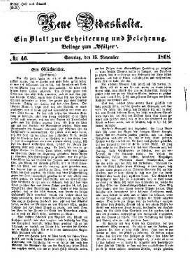 Neue Didaskalia (Pfälzer) Sonntag 15. November 1868