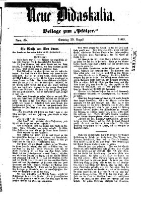 Neue Didaskalia (Pfälzer) Sonntag 29. August 1869