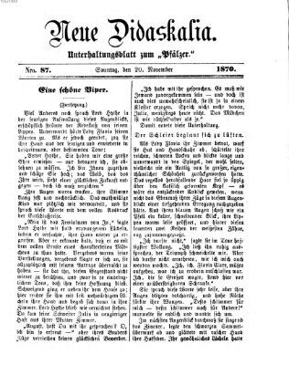 Neue Didaskalia (Pfälzer) Sonntag 20. November 1870