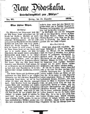 Neue Didaskalia (Pfälzer) Freitag 30. Dezember 1870