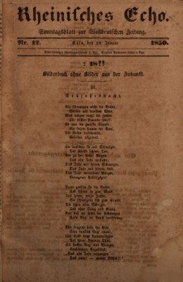 Rheinisches Echo Sonntag 20. Januar 1850