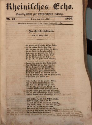 Rheinisches Echo Sonntag 24. März 1850