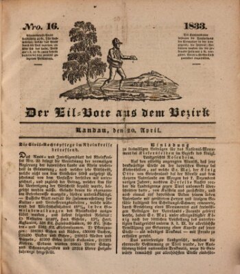 Der Eil-Bote aus dem Bezirk (Der Eilbote) Samstag 20. April 1833