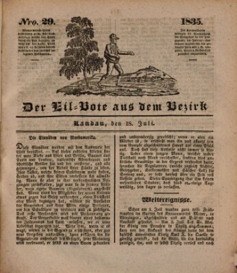 Der Eil-Bote aus dem Bezirk (Der Eilbote) Samstag 18. Juli 1835