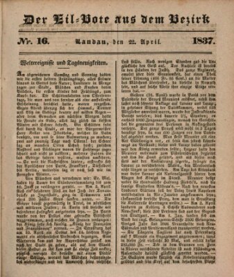 Der Eil-Bote aus dem Bezirk (Der Eilbote) Samstag 22. April 1837