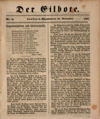Der Eilbote Samstag 25. November 1837