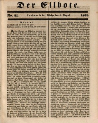 Der Eilbote Samstag 3. August 1839