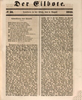 Der Eilbote Samstag 6. August 1842