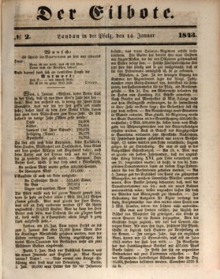 Der Eilbote Samstag 14. Januar 1843