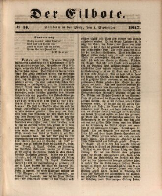 Der Eilbote Mittwoch 1. September 1847