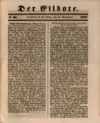 Der Eilbote Mittwoch 29. September 1847