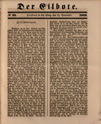 Der Eilbote Samstag 25. November 1848