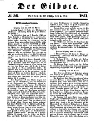 Der Eilbote Mittwoch 7. Mai 1851