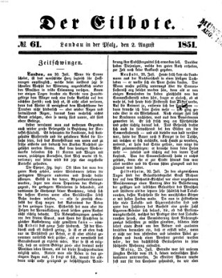 Der Eilbote Samstag 2. August 1851
