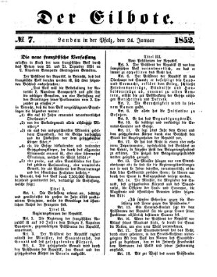 Der Eilbote Samstag 24. Januar 1852