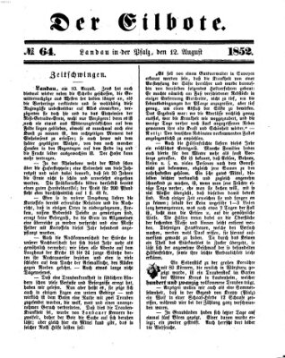 Der Eilbote Donnerstag 12. August 1852