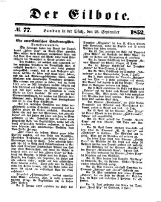 Der Eilbote Samstag 25. September 1852