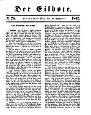 Der Eilbote Donnerstag 30. September 1852