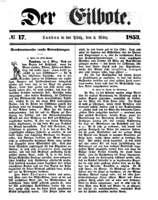 Der Eilbote Donnerstag 3. März 1853