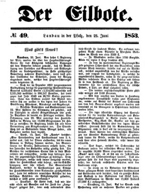 Der Eilbote Donnerstag 23. Juni 1853