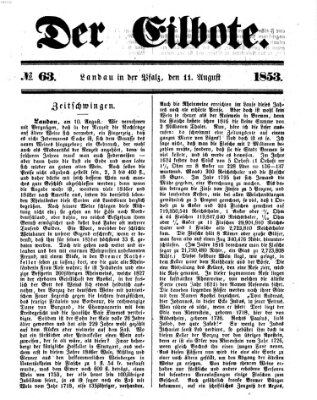 Der Eilbote Donnerstag 11. August 1853