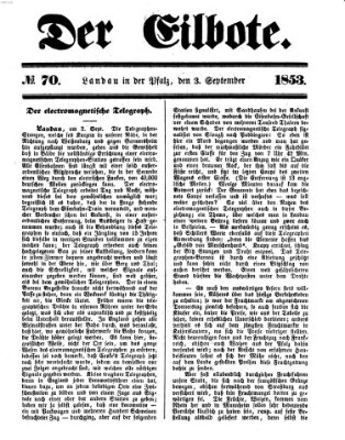 Der Eilbote Samstag 3. September 1853