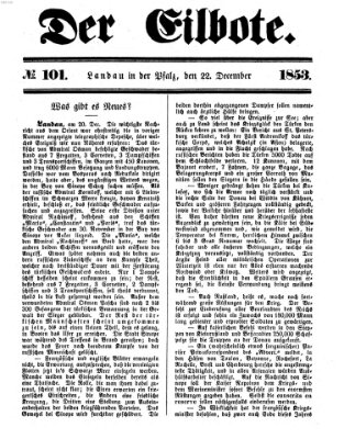 Der Eilbote Donnerstag 22. Dezember 1853