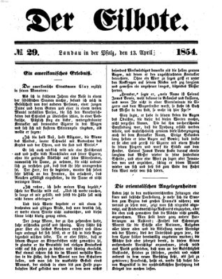 Der Eilbote Donnerstag 13. April 1854