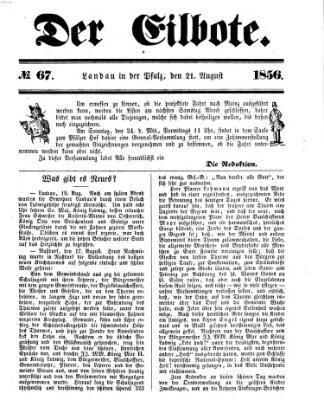 Der Eilbote Donnerstag 21. August 1856