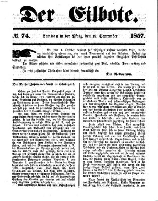 Der Eilbote Samstag 19. September 1857