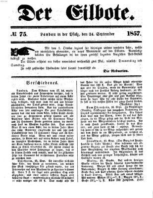 Der Eilbote Donnerstag 24. September 1857