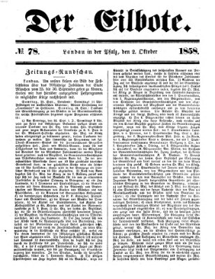 Der Eilbote Samstag 2. Oktober 1858