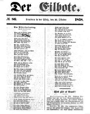 Der Eilbote Samstag 30. Oktober 1858