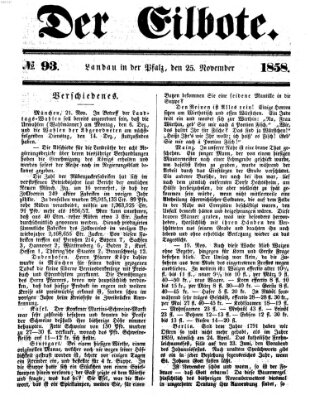 Der Eilbote Donnerstag 25. November 1858