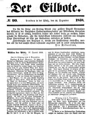 Der Eilbote Donnerstag 16. Dezember 1858