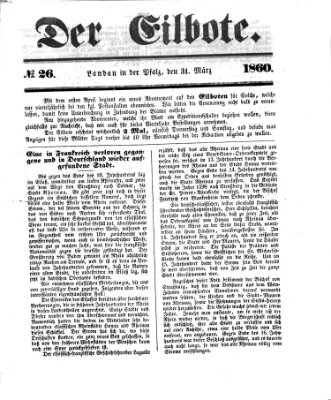 Der Eilbote Samstag 31. März 1860
