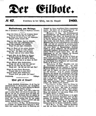 Der Eilbote Samstag 25. August 1860